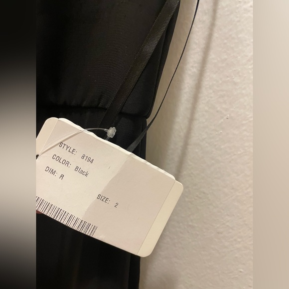 NWT Social Bridesmaids 8194 Black Sleeveless Tie Back Chiffon Gown Dress Size 2 - Picture 6 of 11